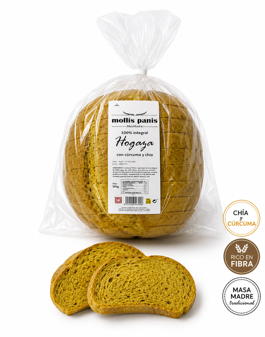 100% whole wheat loaf with chia and turmeric