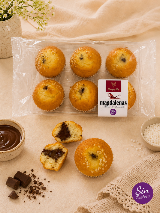 Madalenas recheadas de chocolate