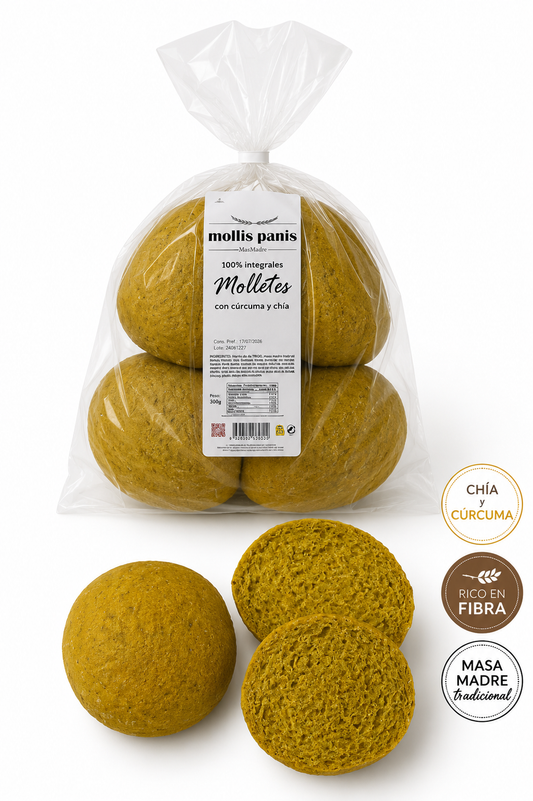 100% whole wheat rolls with chia and turmeric